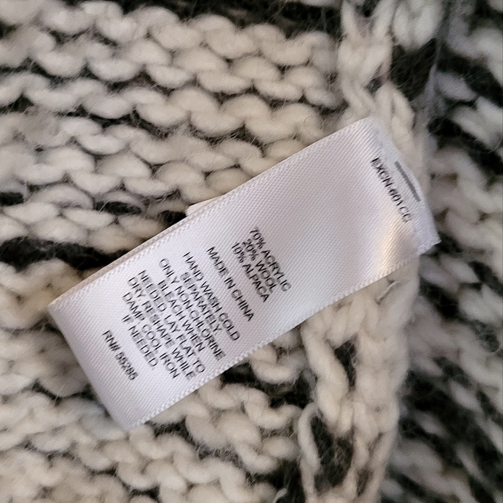 Express Cream & Gray Open Front Sweater Cardigan … - image 4